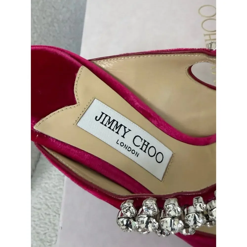 sale ends 5/24 Jimmy Choo Bing Velvet Crystal-Strap Slingback Pumps Cherry 38